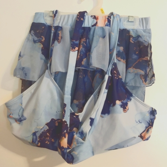 Unbranded Other - Blue Abstract Pattern 2pc Top and Skirt Swimsuit Set